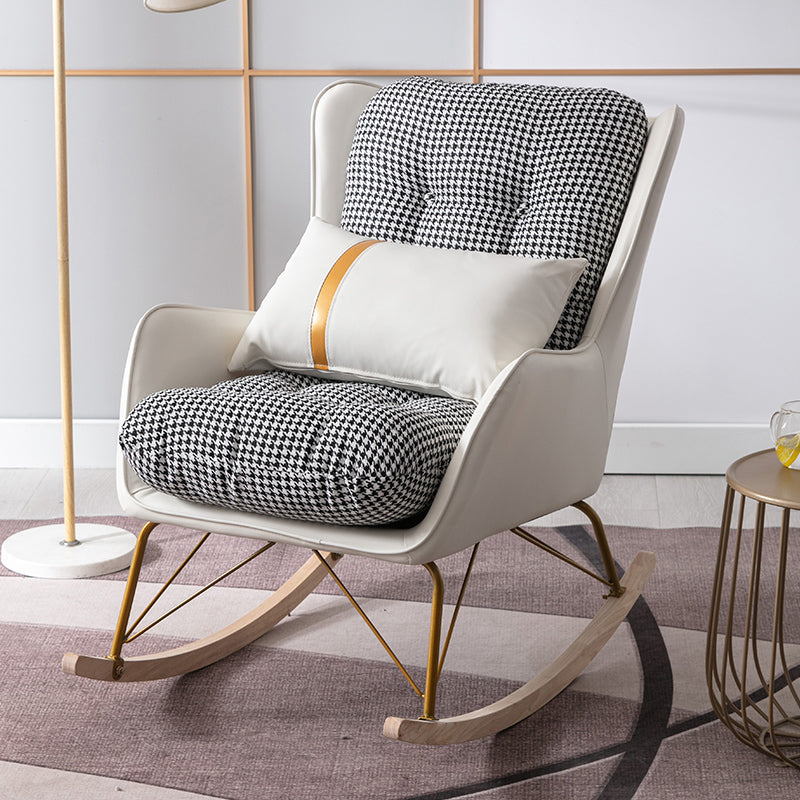 Luxurious Recliner Living Room Lazy Fabric Soft Upholstered Rocking Chairs