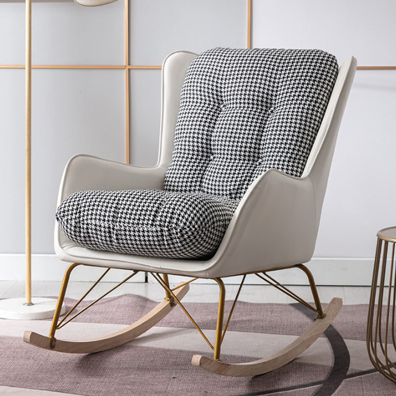 Luxurious Recliner Living Room Lazy Fabric Soft Upholstered Rocking Chairs