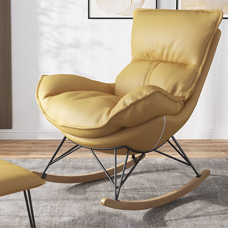 Modern Lazy Sofa Chair Iron Base Rocking Chair in Living Room