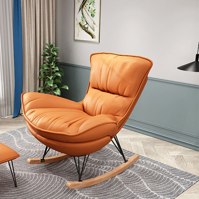 Modern Lazy Sofa Chair Iron Base Rocking Chair in Living Room