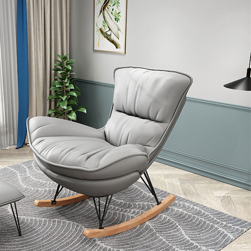 Modern Lazy Sofa Chair Iron Base Rocking Chair in Living Room