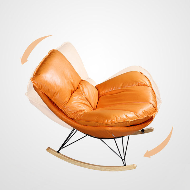 Modern Lazy Sofa Chair Iron Base Rocking Chair in Living Room