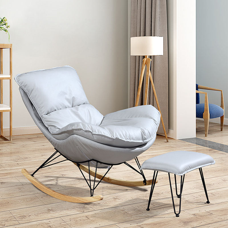 Modern Lazy Sofa Chair Iron Base Rocking Chair in Living Room
