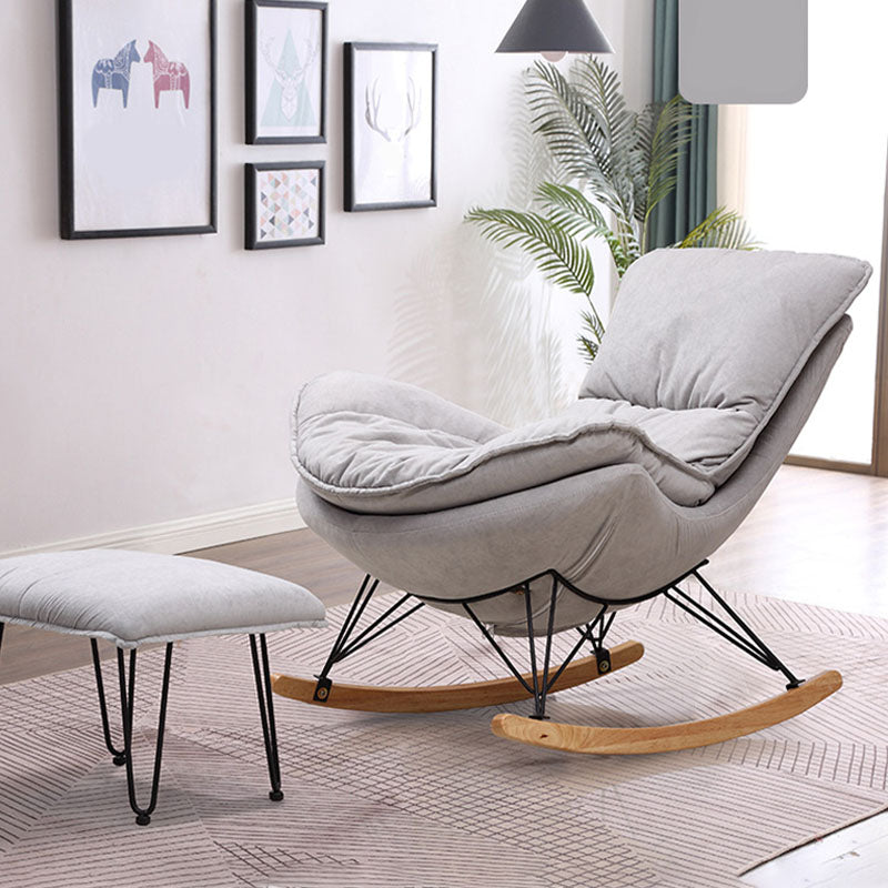 Modern Lazy Sofa Chair Iron Base Rocking Chair in Living Room