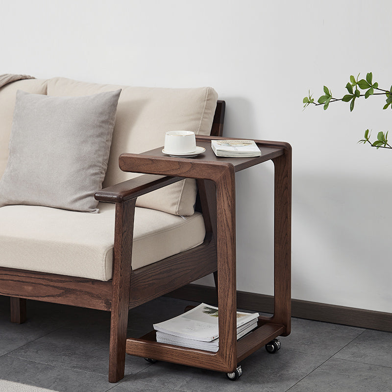 Scandinavian Solid Wood 3 Legs Double Tier Living Room Side Table