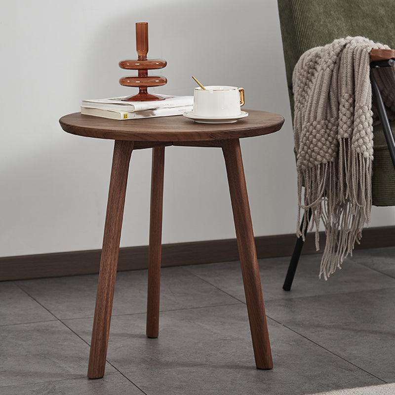 Scandinavian Solid Wood 3 Legs Double Tier Living Room Side Table
