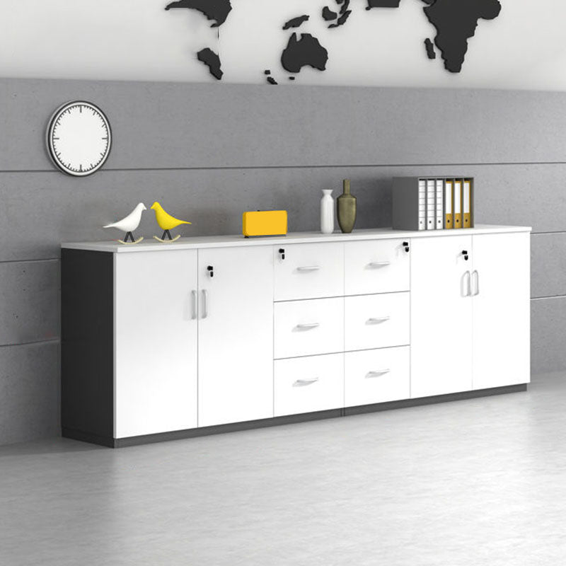 Contemporary Style Filing Cabinet Wood Lateral File Cabinet with Locking Storage