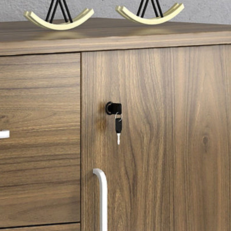 Contemporary Style Filing Cabinet Wood Lateral File Cabinet with Locking Storage