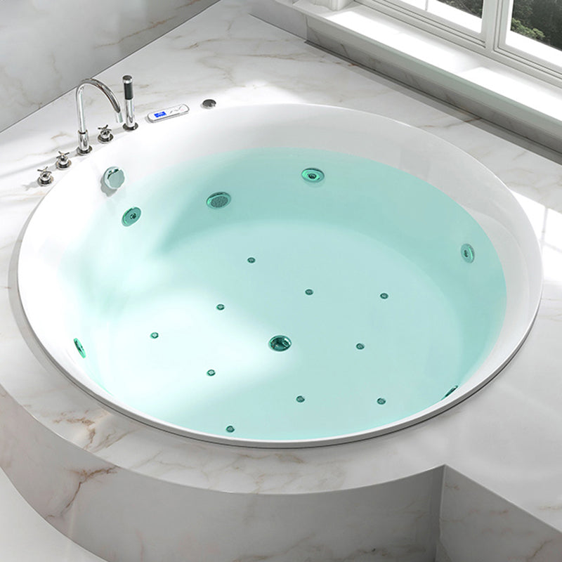 Drop-in Acrylic Round Bathtub Modern Air/ Whirlpool Bathtub in White