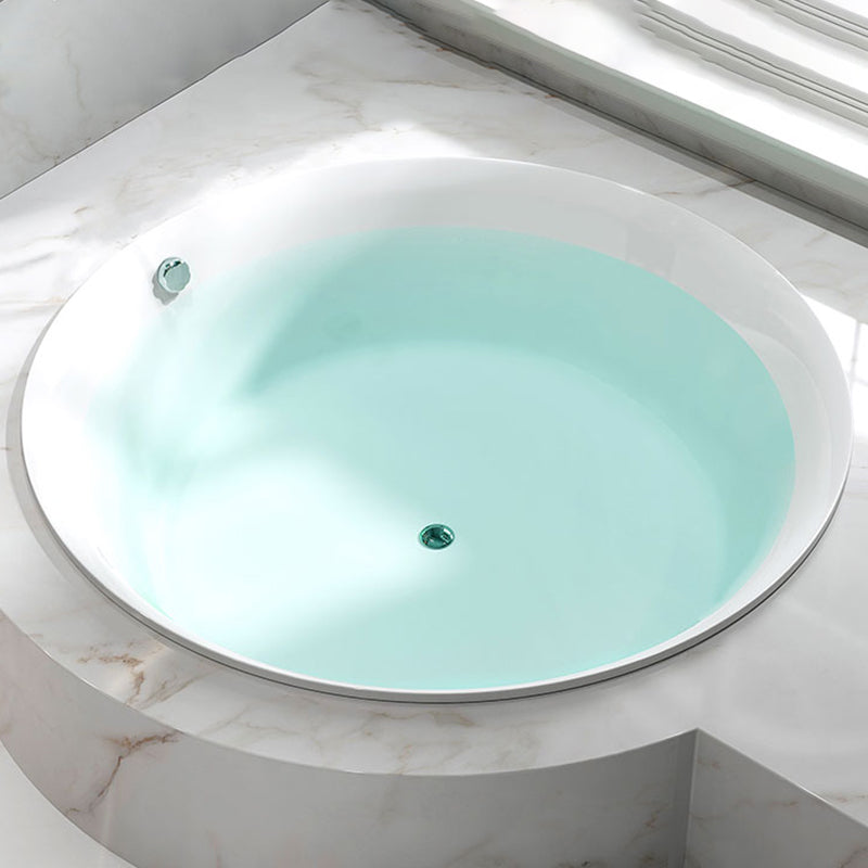 Drop-in Acrylic Round Bathtub Modern Air/ Whirlpool Bathtub in White