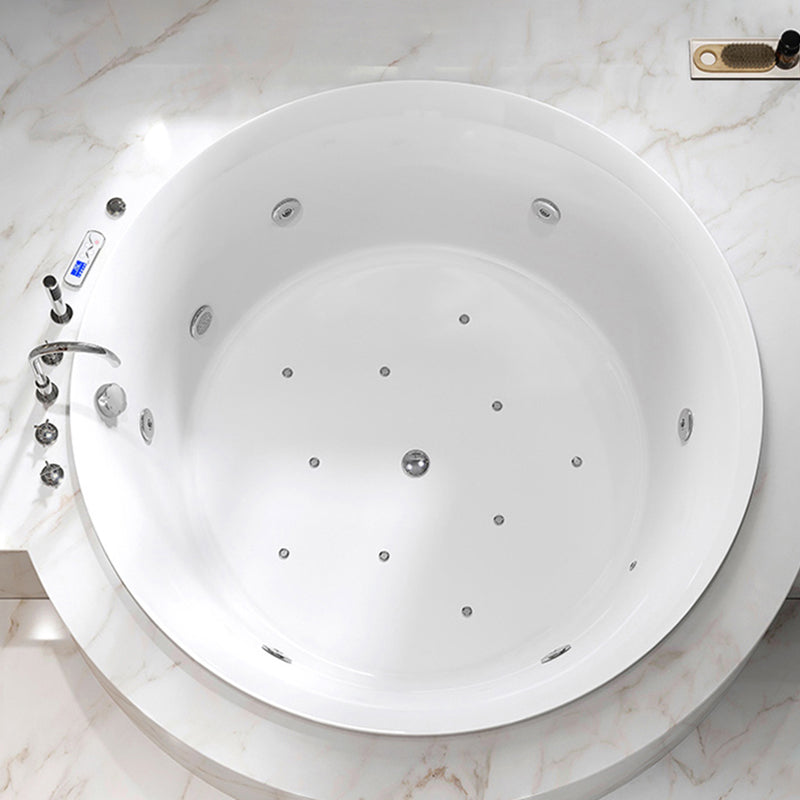 Drop-in Acrylic Round Bathtub Modern Air/ Whirlpool Bathtub in White