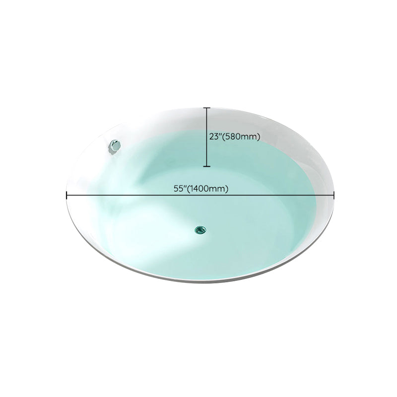 Drop-in Acrylic Round Bathtub Modern Air/ Whirlpool Bathtub in White
