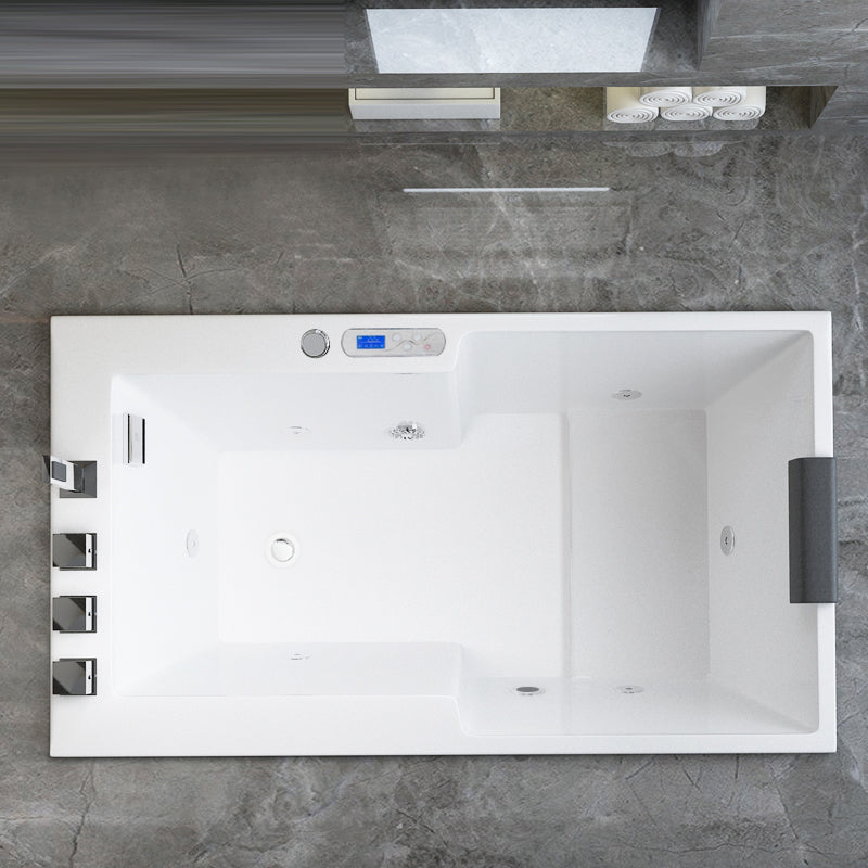 Modern Rectangle Acrylic Embedded Bathtub with Drain Bath Tub and Massage Device