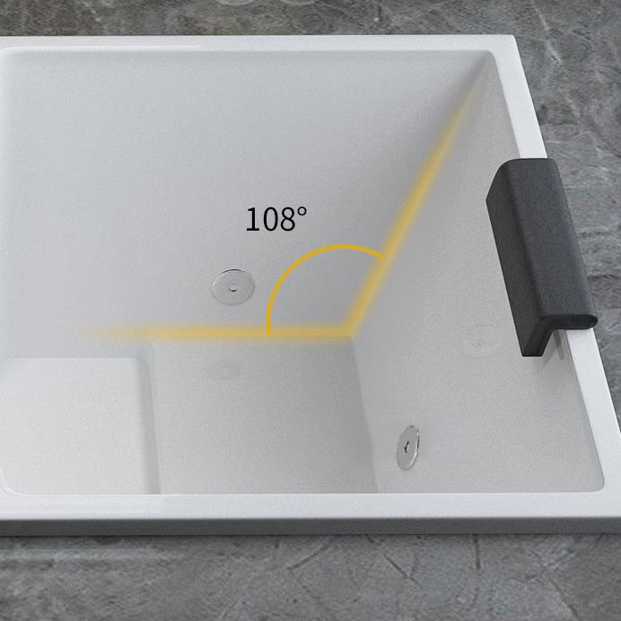 Modern Rectangle Acrylic Embedded Bathtub with Drain Bath Tub and Massage Device