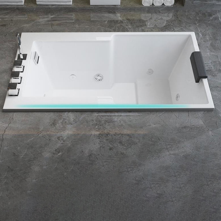 Modern Rectangle Acrylic Embedded Bathtub with Drain Bath Tub and Massage Device