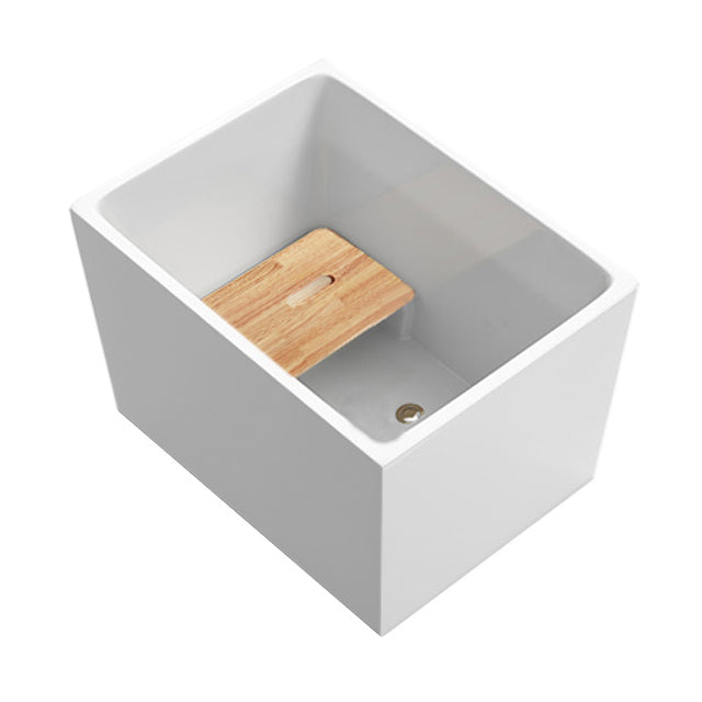 Modern Rectangle Acrylic Bathtub Freestanding Bathtub with Drain Bath Tub(without Plank)