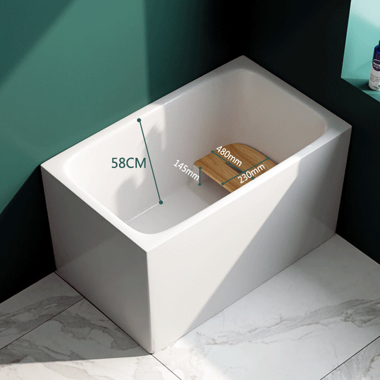 Modern Rectangle Acrylic Bathtub Freestanding Bathtub with Drain Bath Tub(without Plank)