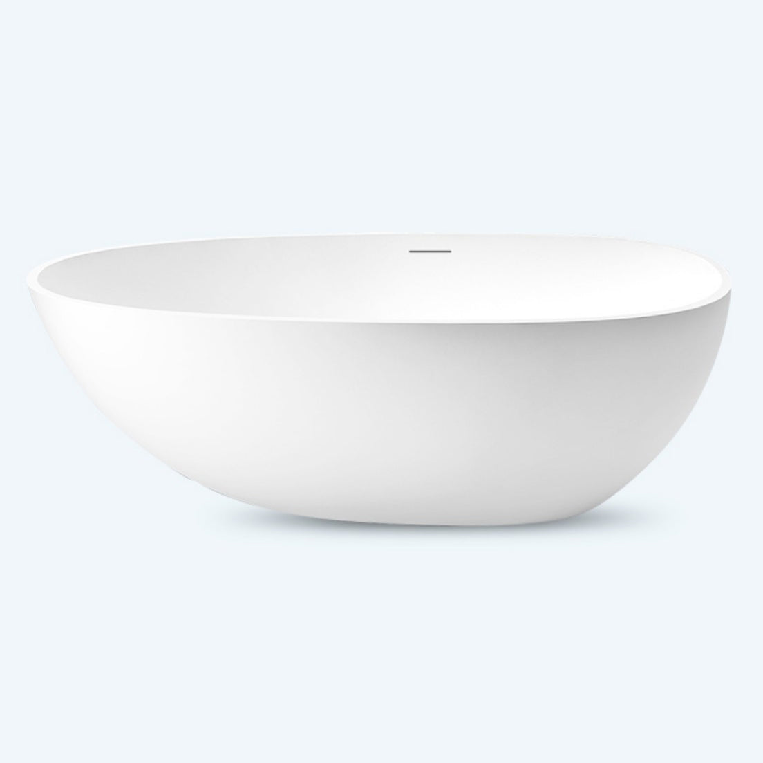 Modern Ellipse White Bathtub Stone Freestanding Soaking Bathtub with Drain Bath Tub