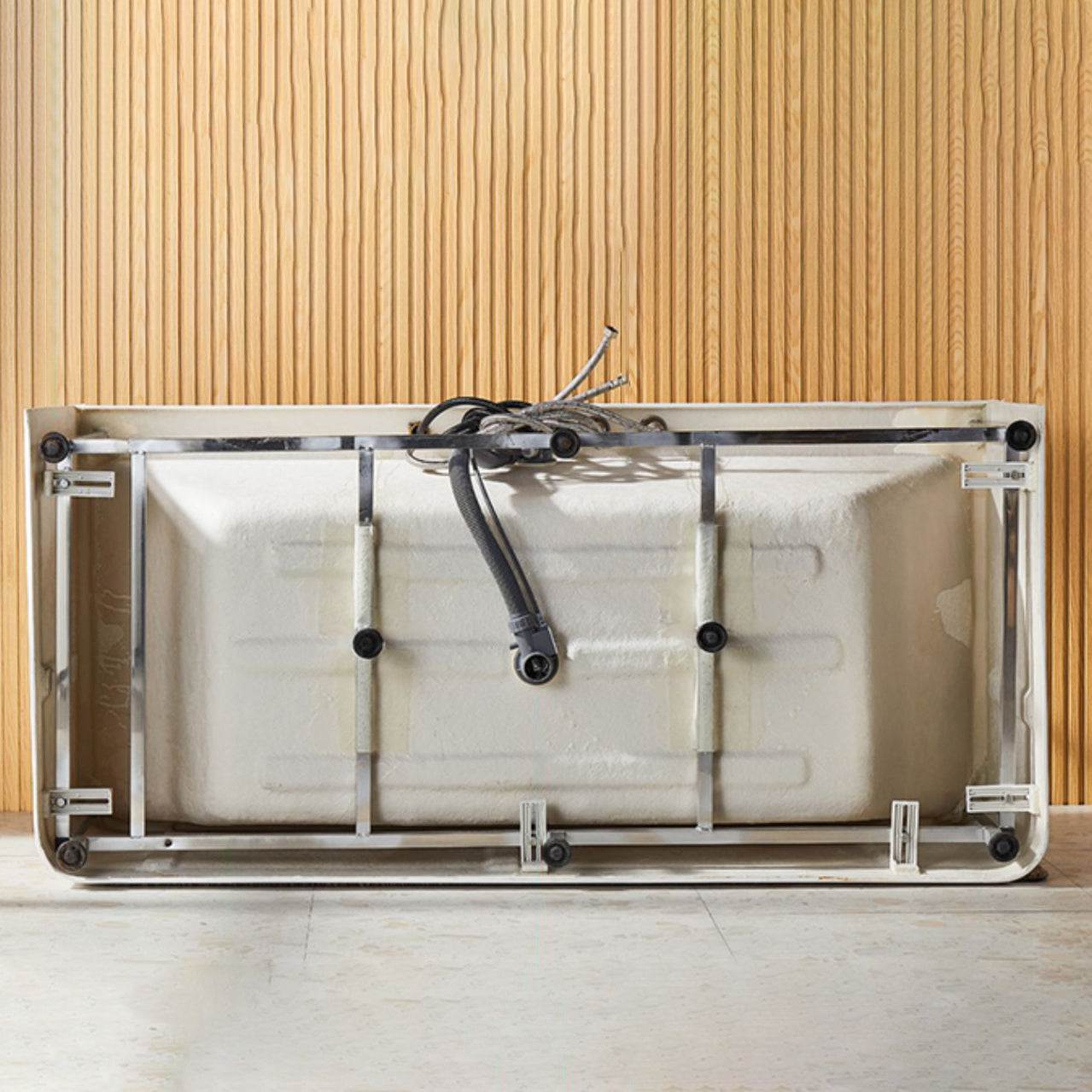 Modern Acrylic Rectangle Bathtub White Back to Wall with Drain Bath Tub