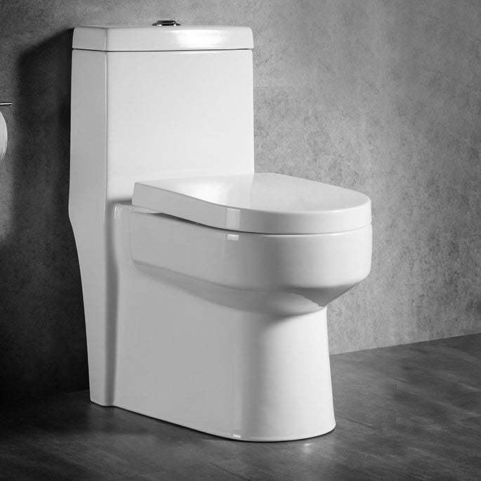 Modern 1-Piece Toilet Bowl White Urine Toilet with Slow Close Seat for Bathroom