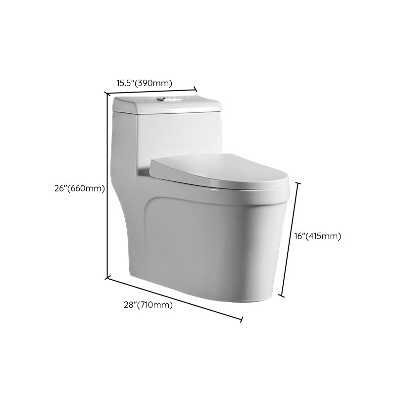 Modern 1-Piece Toilet Bowl White Urine Toilet with Slow Close Seat for Bathroom