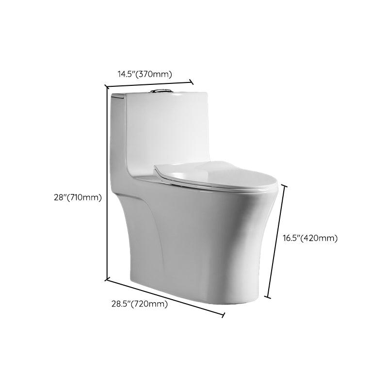 Modern 1-Piece Toilet Bowl White Urine Toilet with Slow Close Seat for Bathroom