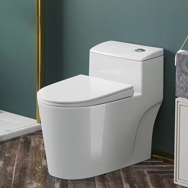 Modern 1-Piece Toilet Floor Mounted White Urine Toilet with Slow Close Seat for Bathroom