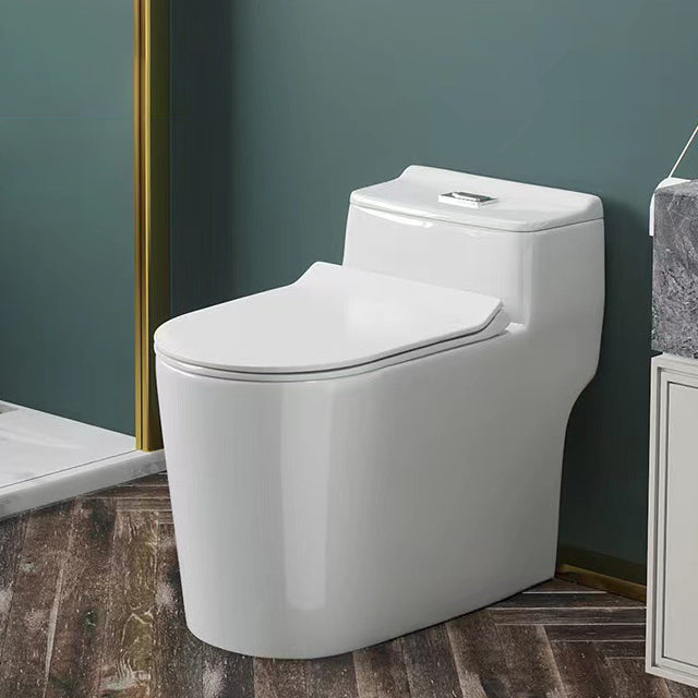 Modern 1-Piece Toilet Floor Mounted White Urine Toilet with Slow Close Seat for Bathroom