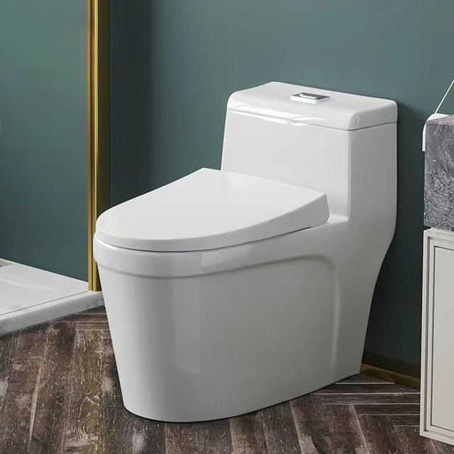 Modern 1-Piece Toilet Floor Mounted White Urine Toilet with Slow Close Seat for Bathroom