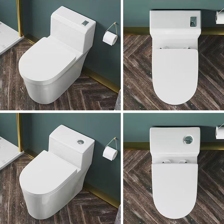 Modern 1-Piece Toilet Floor Mounted White Urine Toilet with Slow Close Seat for Bathroom