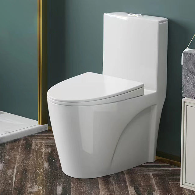 Modern 1-Piece Toilet Floor Mounted White Urine Toilet with Slow Close Seat for Bathroom