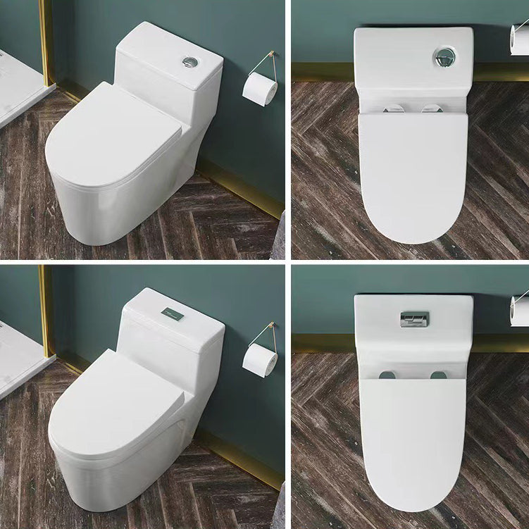 Modern 1-Piece Toilet Floor Mounted White Urine Toilet with Slow Close Seat for Bathroom