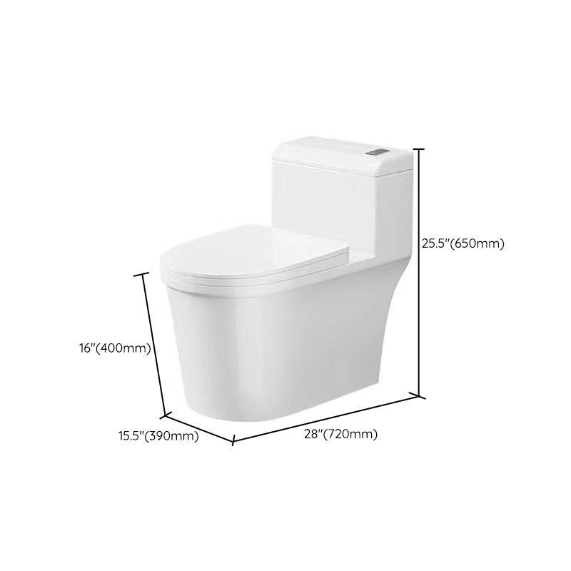 Modern 1-Piece Toilet Floor Mounted White Urine Toilet with Slow Close Seat for Bathroom