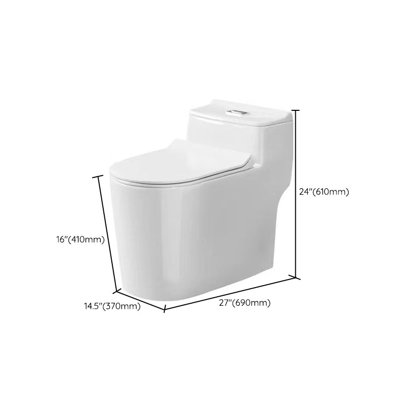 Modern 1-Piece Toilet Floor Mounted White Urine Toilet with Slow Close Seat for Bathroom