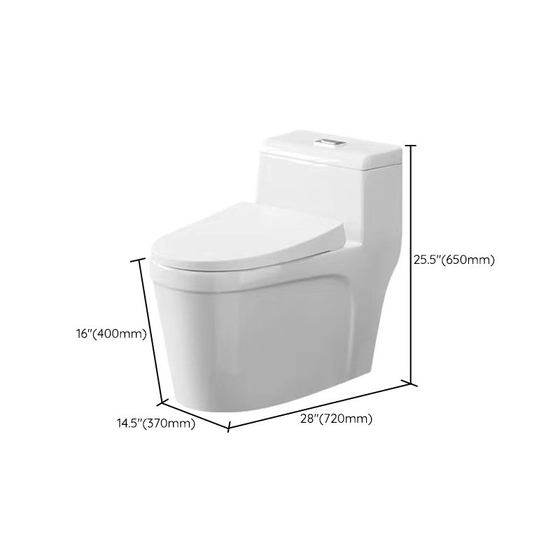 Modern 1-Piece Toilet Floor Mounted White Urine Toilet with Slow Close Seat for Bathroom