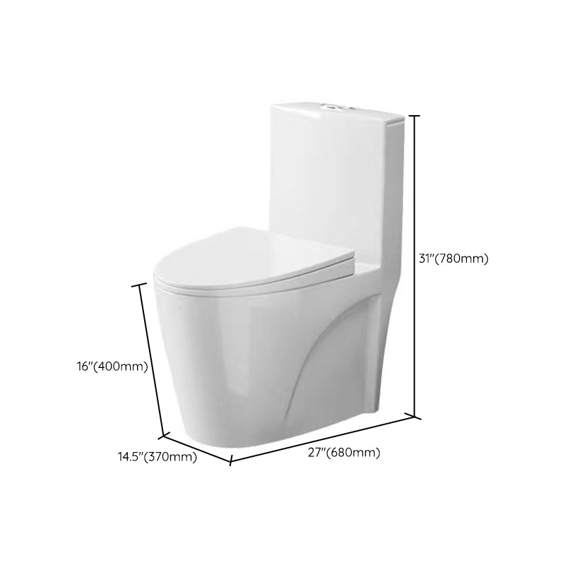 Modern 1-Piece Toilet Floor Mounted White Urine Toilet with Slow Close Seat for Bathroom