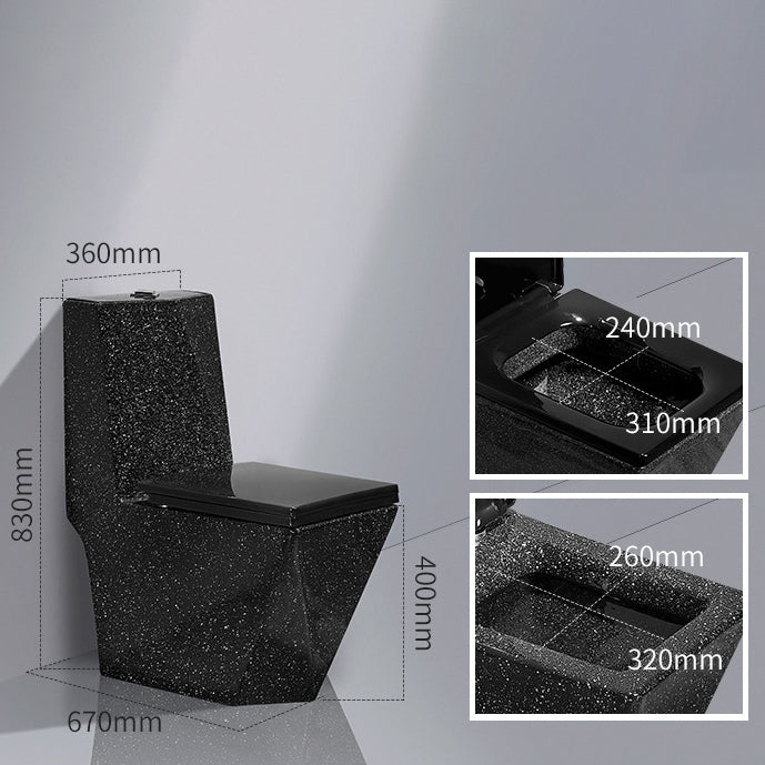 Traditional All-In-One Toilet Bowl Floor Mounted Black Urine Toilet for Bathroom