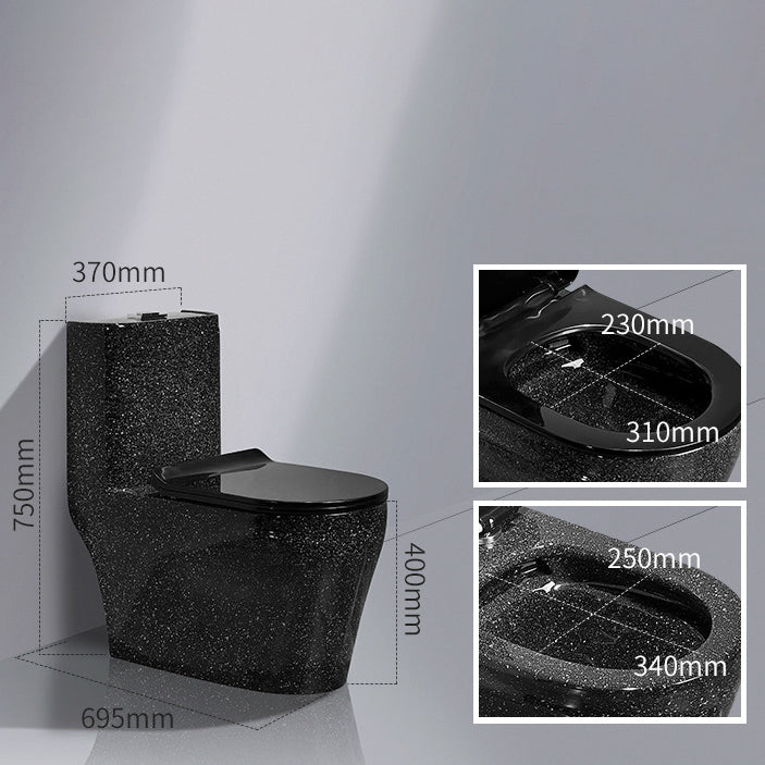 Traditional All-In-One Toilet Bowl Floor Mounted Black Urine Toilet for Bathroom
