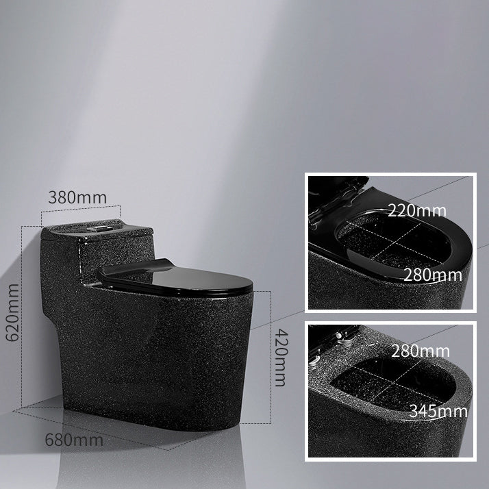 Traditional All-In-One Toilet Bowl Floor Mounted Black Urine Toilet for Bathroom