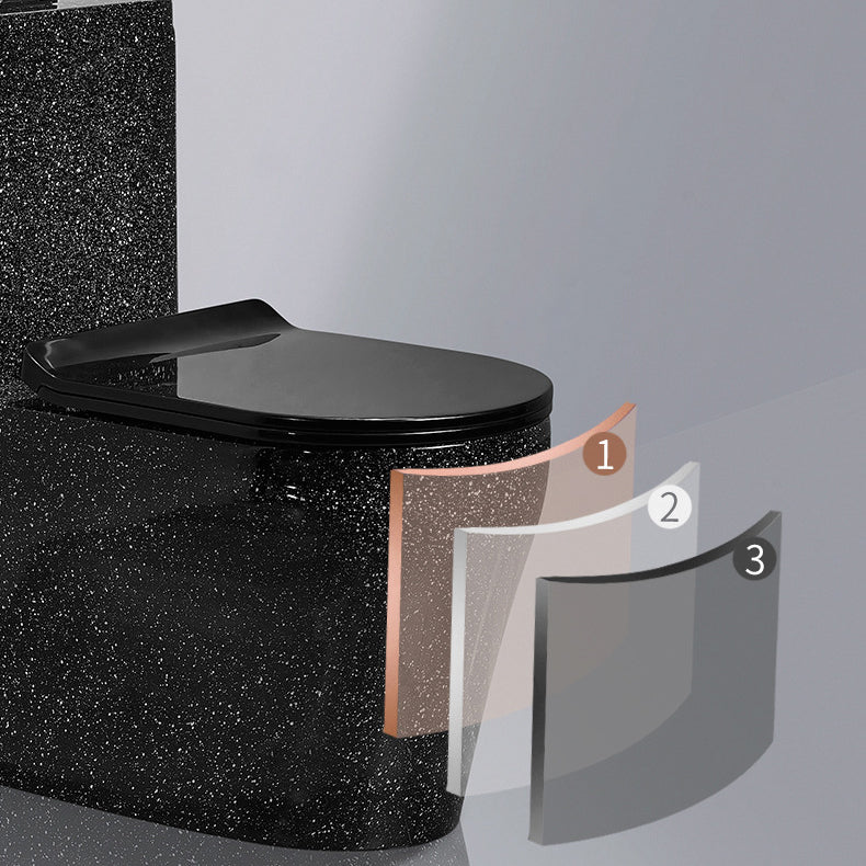 Traditional All-In-One Toilet Bowl Floor Mounted Black Urine Toilet for Bathroom