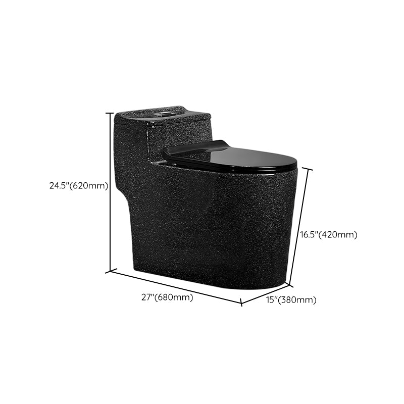 Traditional All-In-One Toilet Bowl Floor Mounted Black Urine Toilet for Bathroom