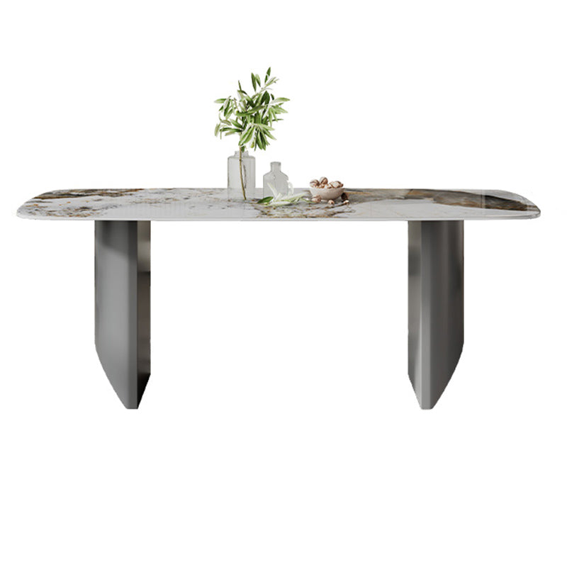 Rectangular Dining Table Set 1/2/5/7 Pieces White Stone Dining Set for Kitchen