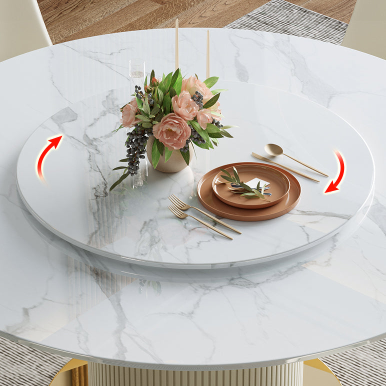 Modern Round Dining Table Solid Wood Pedestal Base Dining Table for Dining Room