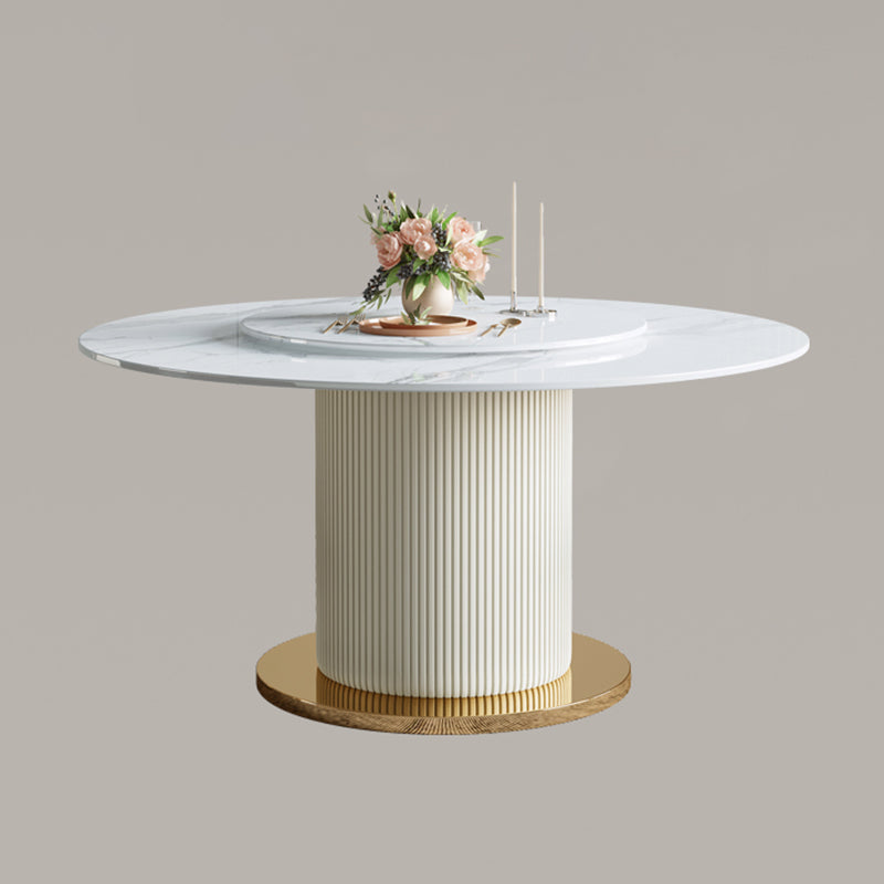 Modern Round Dining Table Solid Wood Pedestal Base Dining Table for Dining Room
