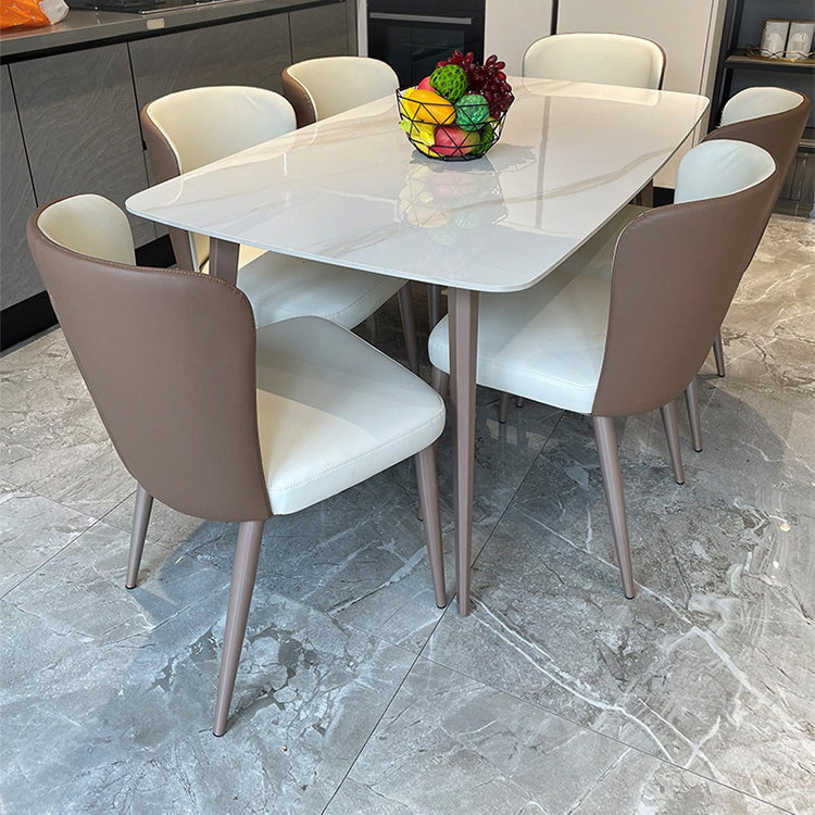 Medieval Modern Stone Dining Table with 4 Legs Pedestal Table for Kitchen