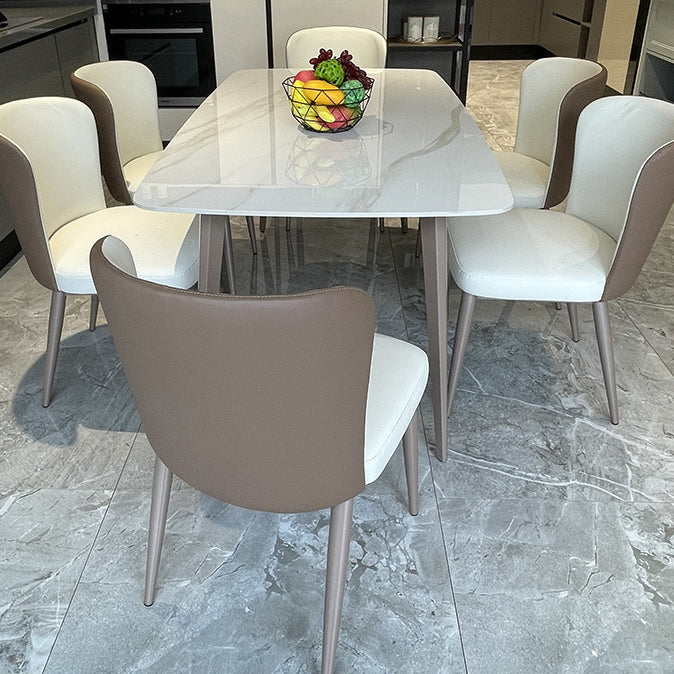 Medieval Modern Stone Dining Table with 4 Legs Pedestal Table for Kitchen