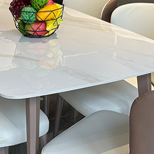 Medieval Modern Stone Dining Table with 4 Legs Pedestal Table for Kitchen