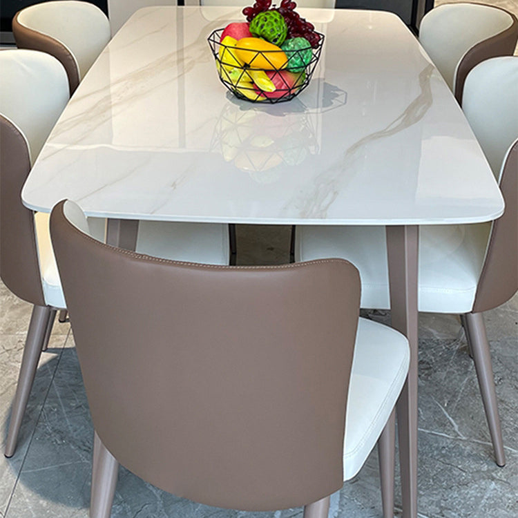 Medieval Modern Stone Dining Table with 4 Legs Pedestal Table for Kitchen