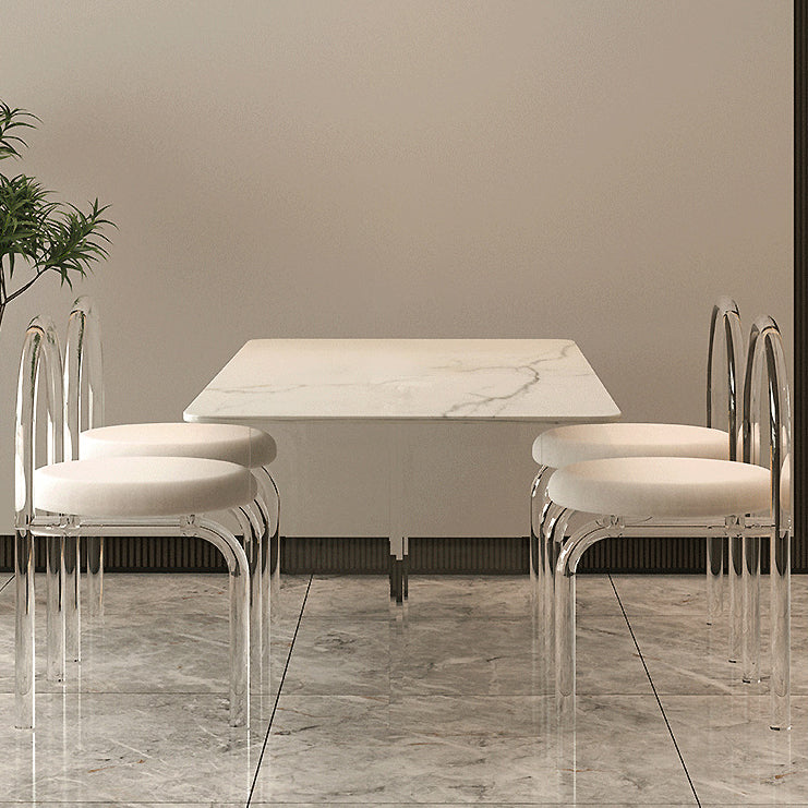 Medieval Modern Stone Dining Table Double Pedestal Base Table for Dining Room