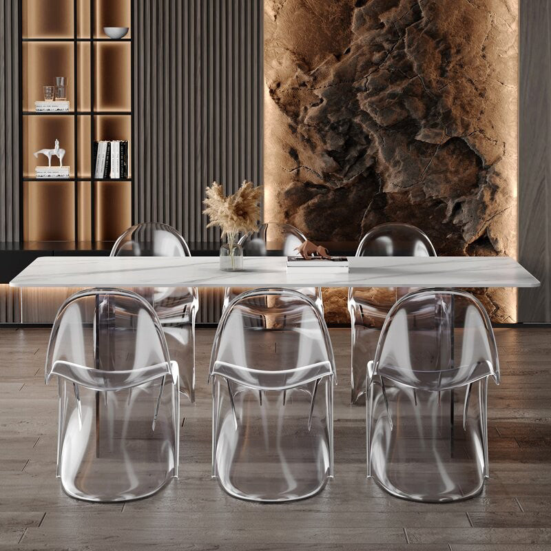 Medieval Modern Stone Dining Table Double Pedestal Base Table for Kitchen